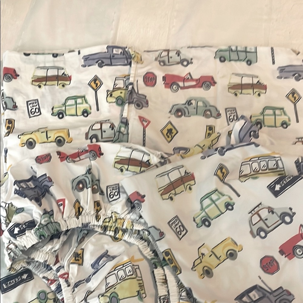 Crate&Kids Colorful Car Print organic Bedding Sheets